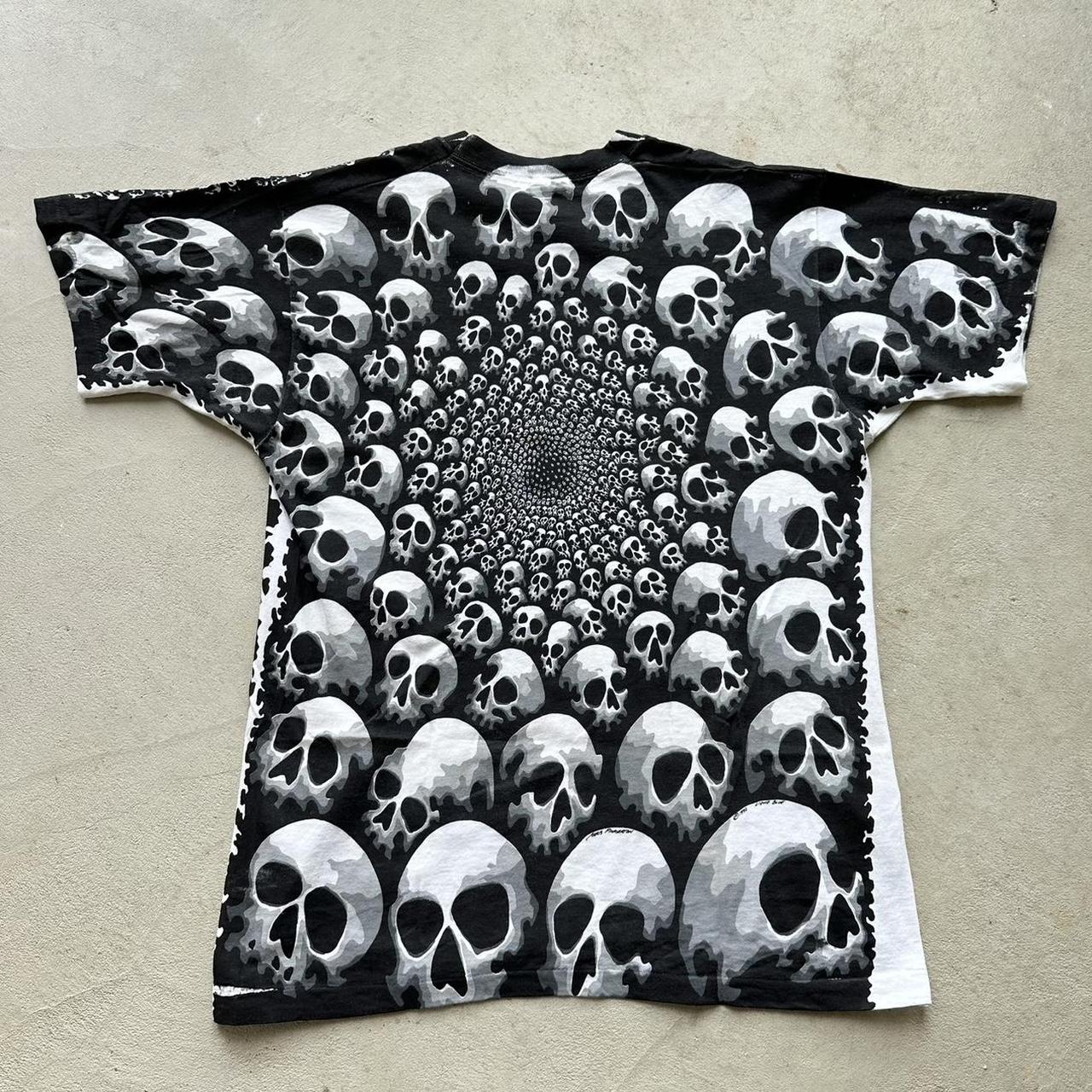 Vintage 90’s Liquid Blue Skull T-Shirt - L