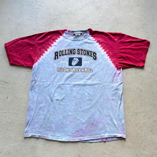 Vintage Liquid Blue Rolling Stones Tie-Dye T-Shirt - XL