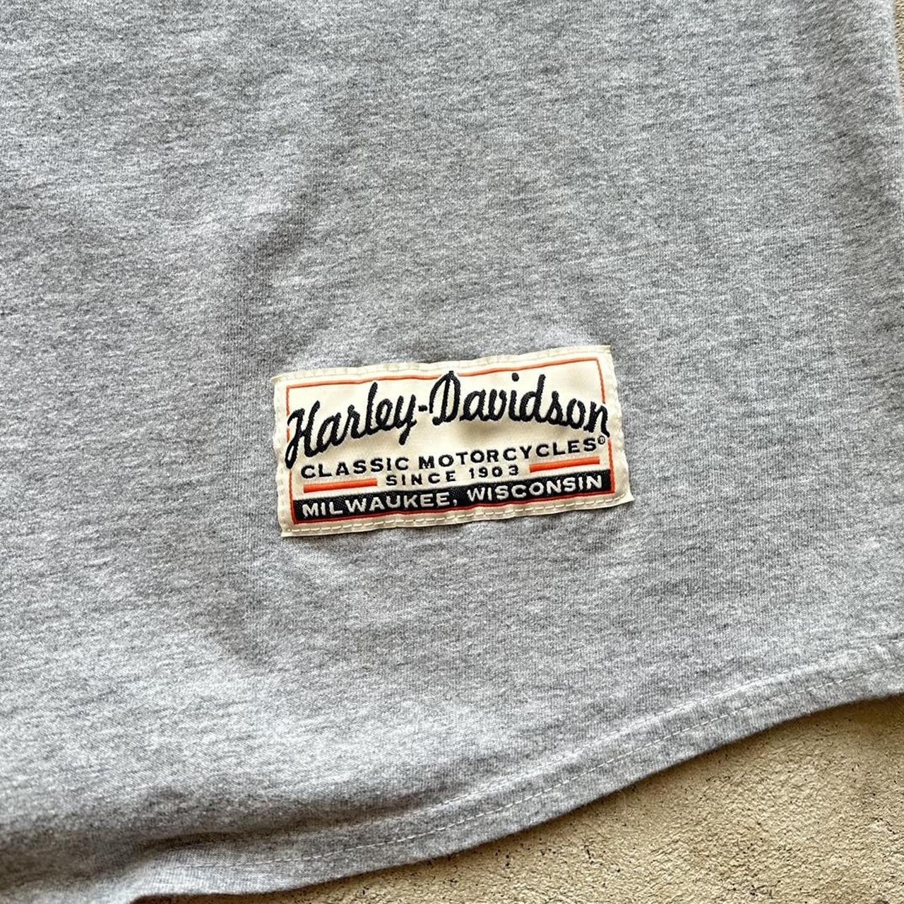 Vintage Harley Davidson Grey Jersey Button Up - L