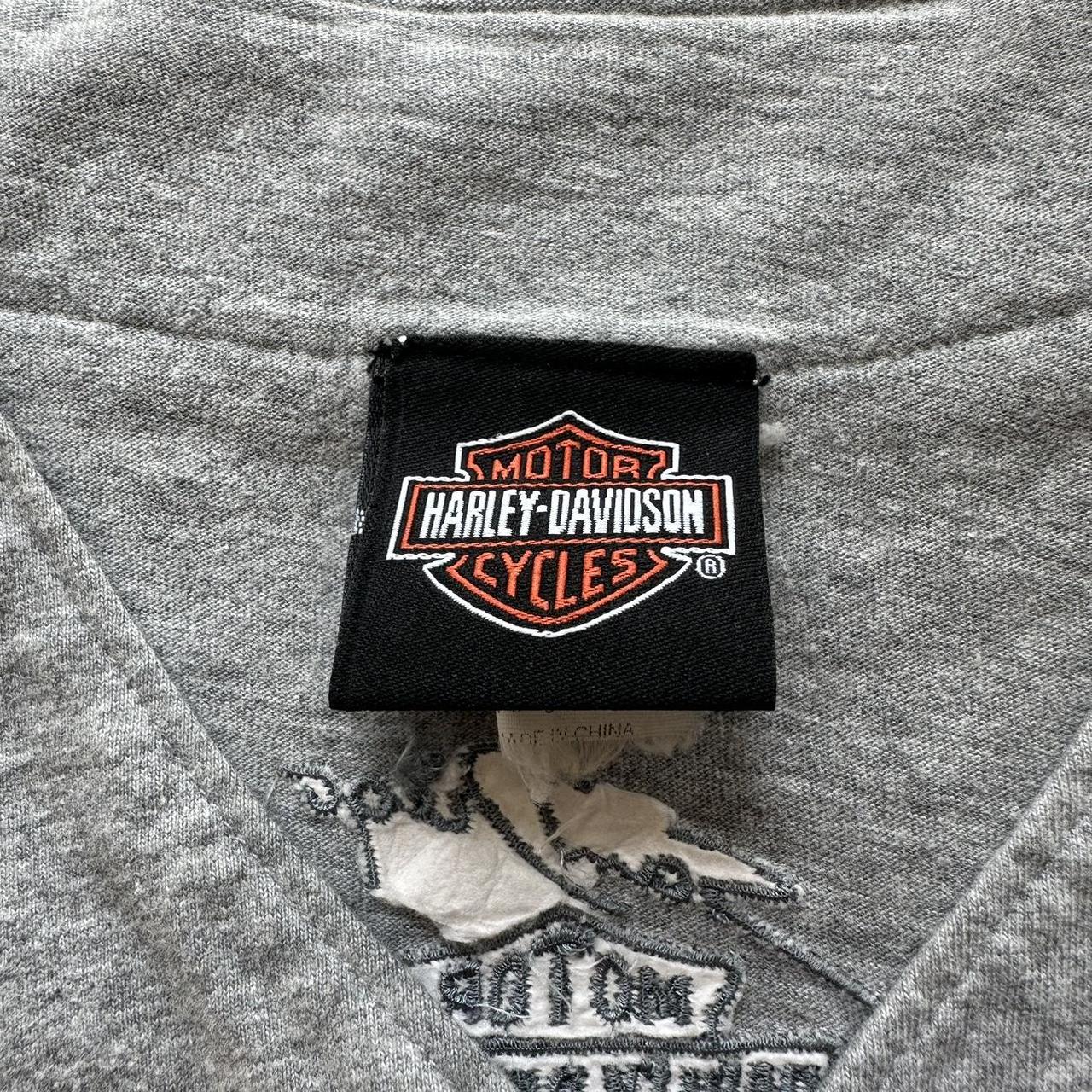 Vintage Harley Davidson Grey Jersey Button Up - L