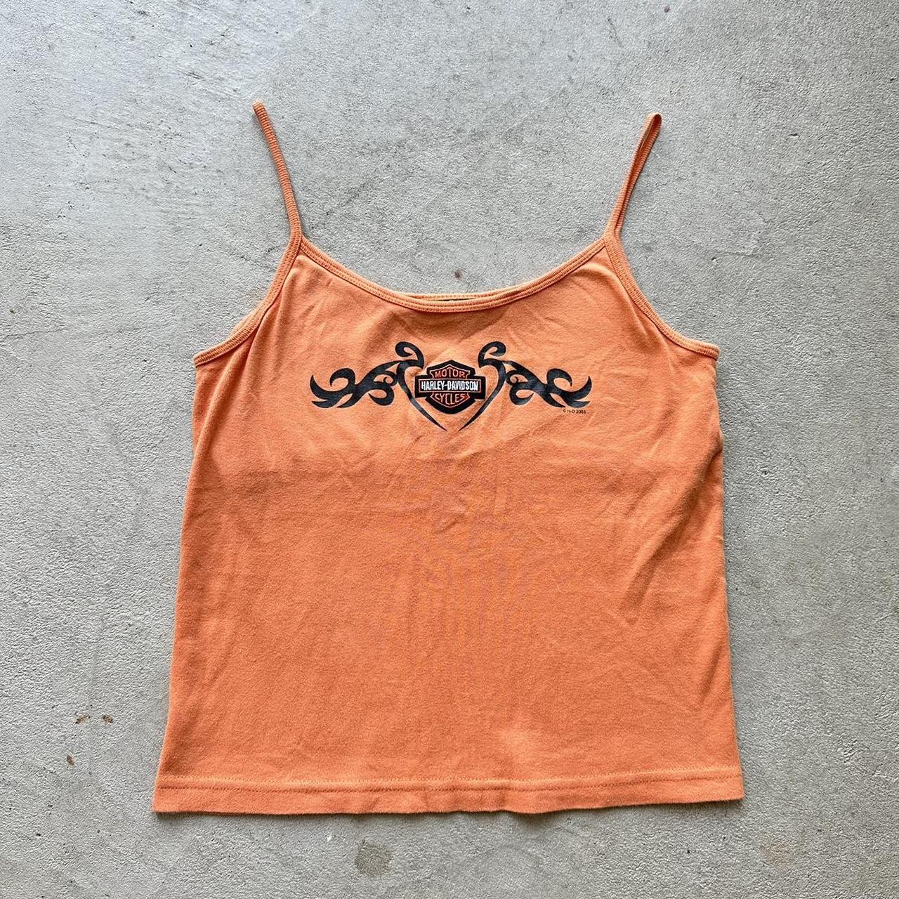 Vintage Y2K Harley Davidson Orange Tank