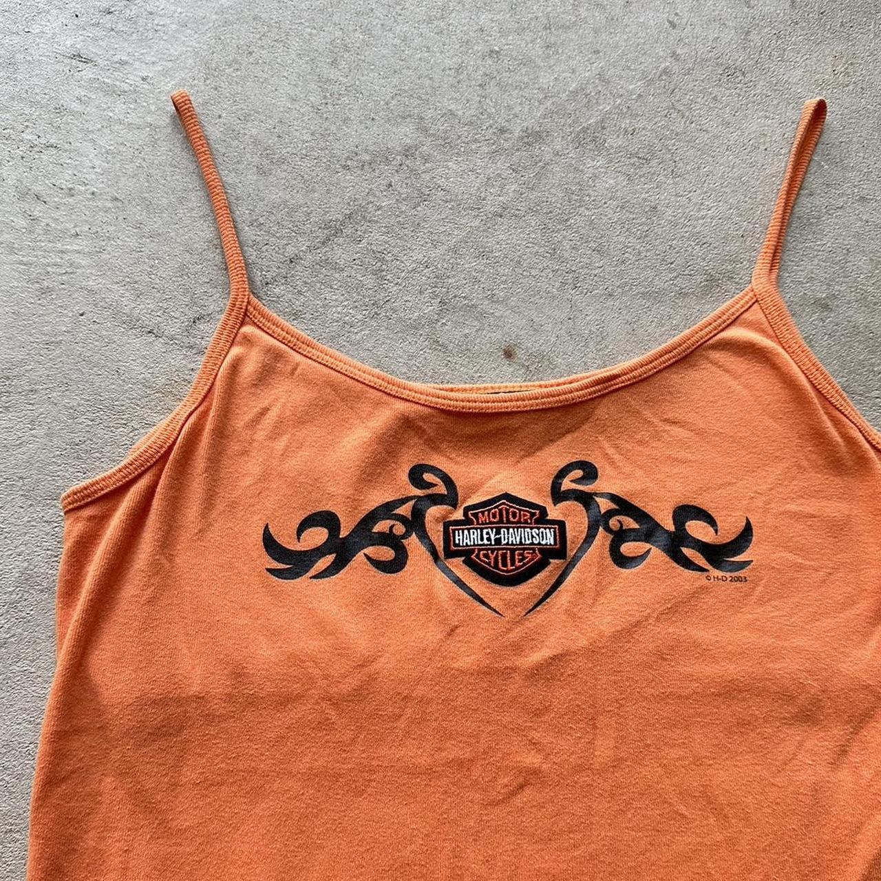 Vintage Y2K Harley Davidson Orange Tank