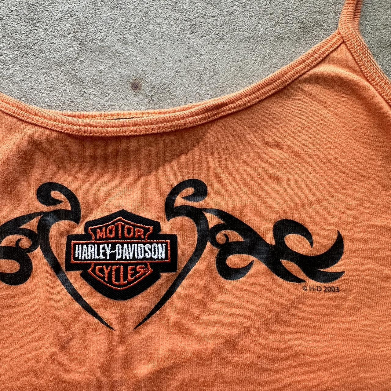 Vintage Y2K Harley Davidson Orange Tank