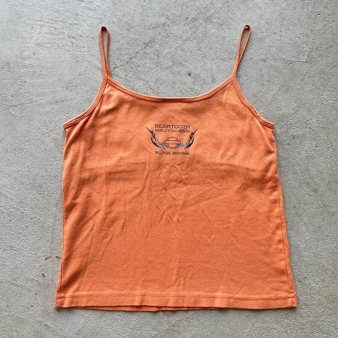 Vintage Y2K Harley Davidson Orange Tank