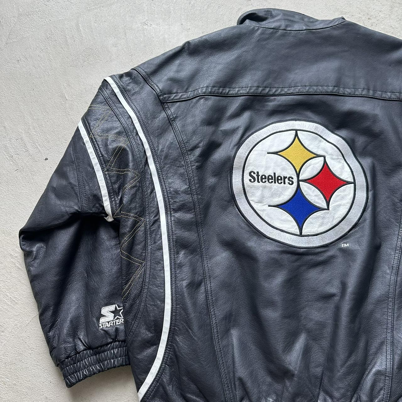 Vintage NFL Steelers Starter Leather Jacket - XL