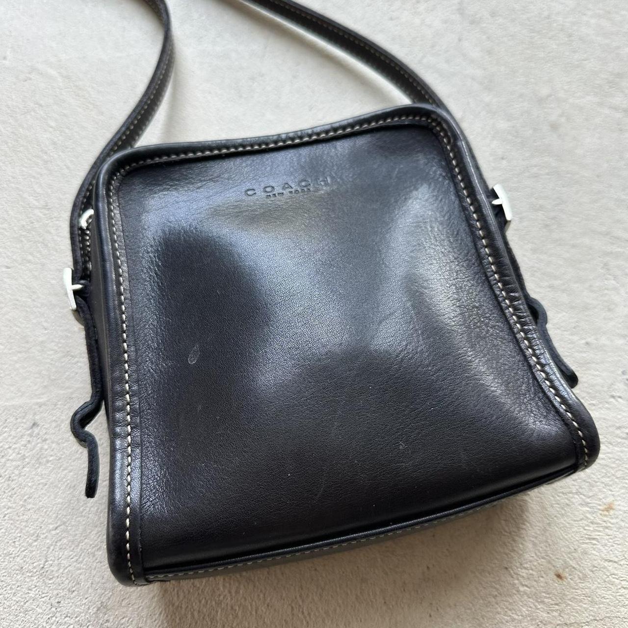 Vintage Coach Black Leather Crossbody Bag