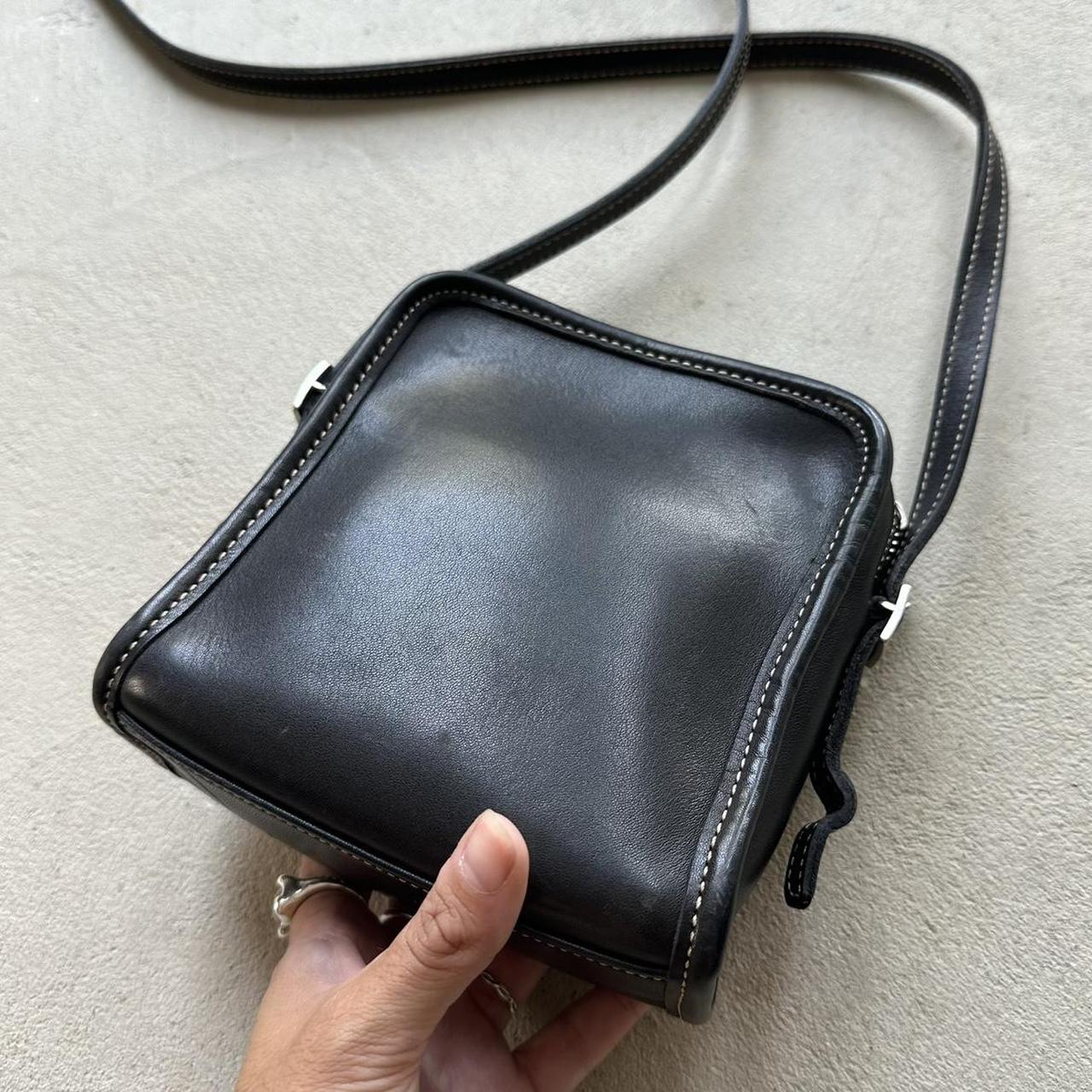 Vintage Coach Black Leather Crossbody Bag