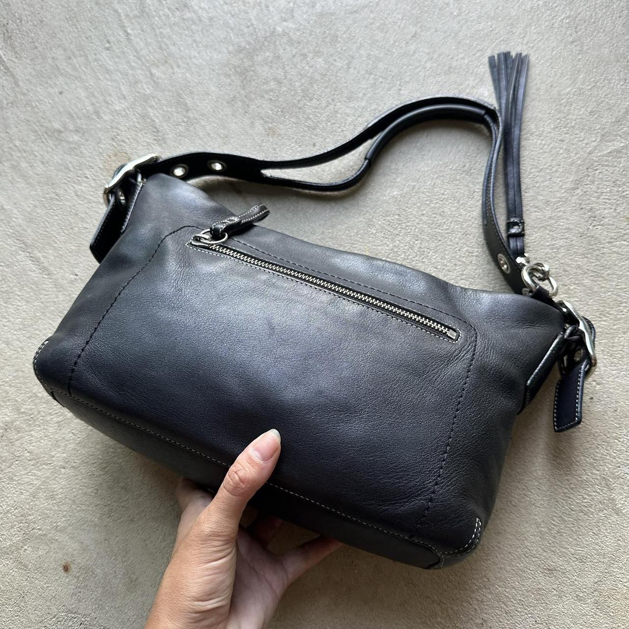 Vintage Y2K Coach Black Leather Shoulder Bag