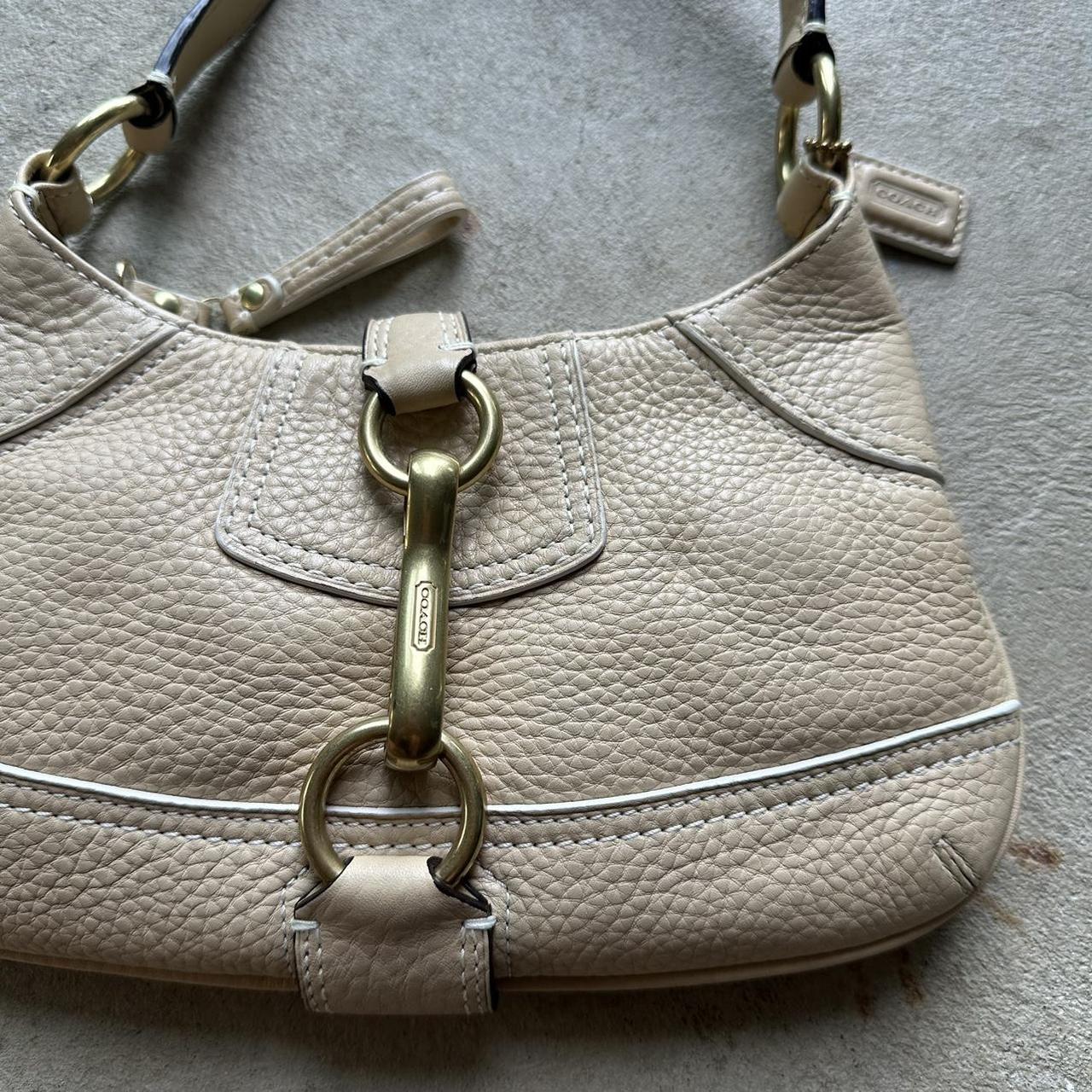 Vintage Y2K Coach Cream Leather Shoulder Bag