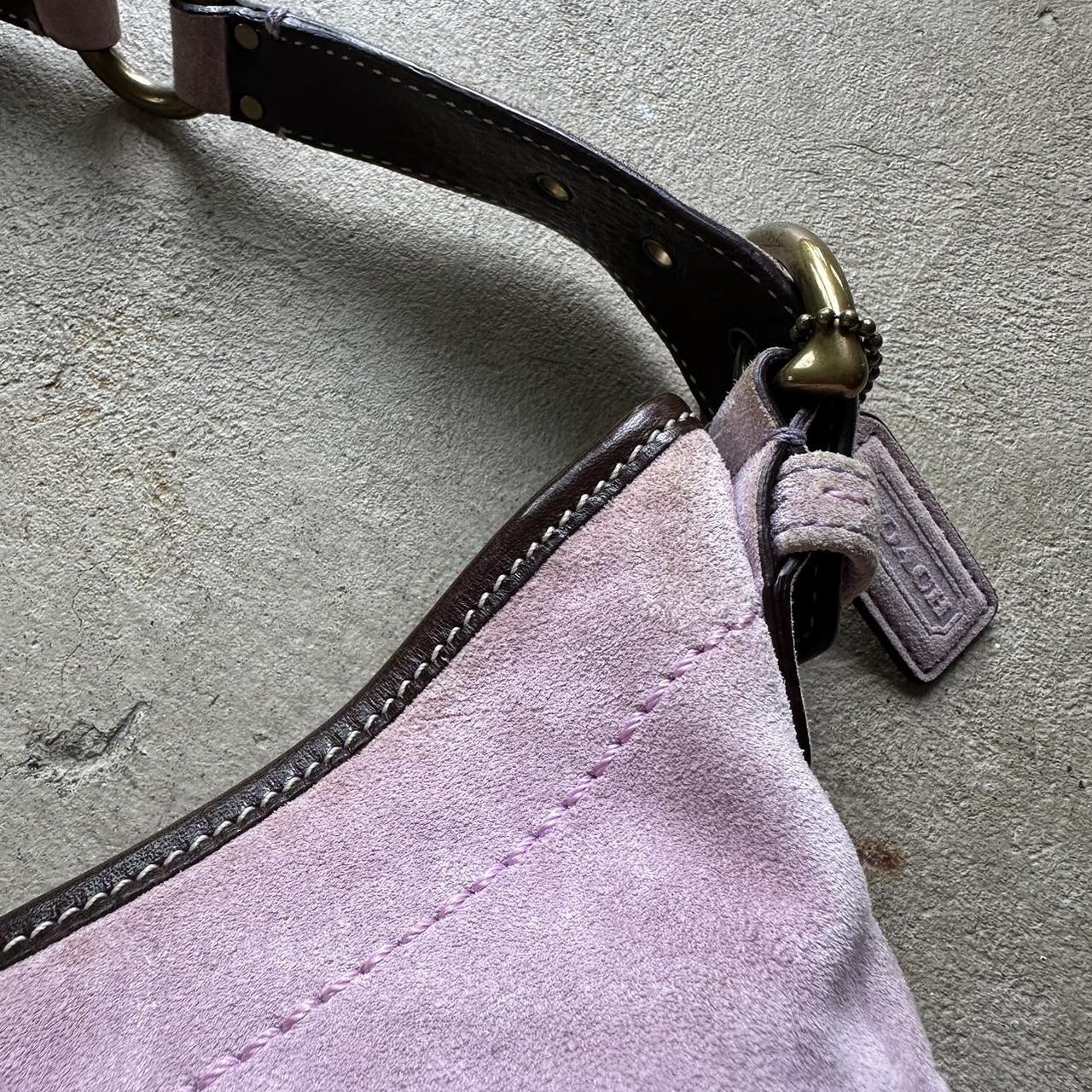 Vintage Y2K Coach Pale Pink Croissant Suede Shoulder Bag