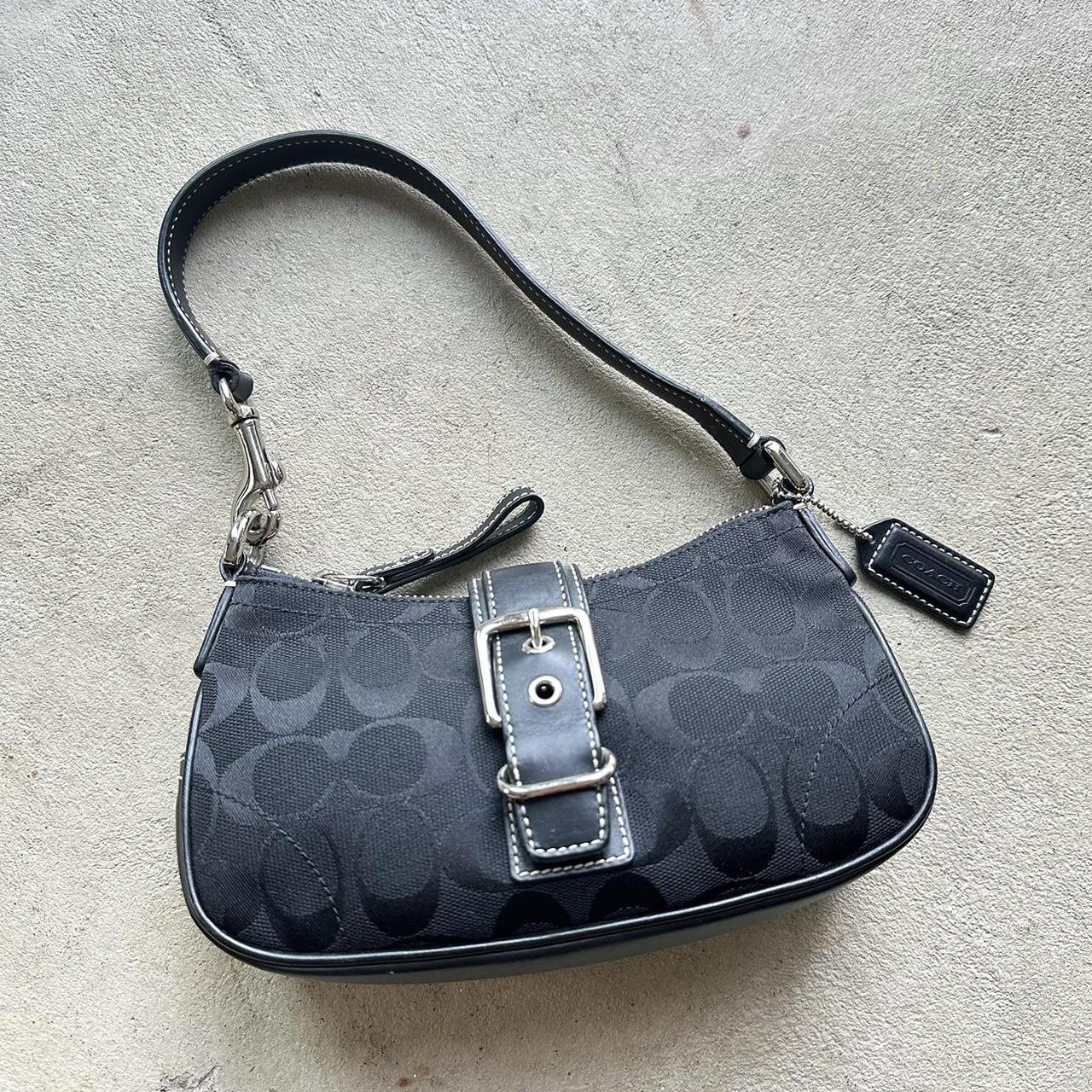 Vintage Y2K Coach Black Mini Hampton Shoulder Bag