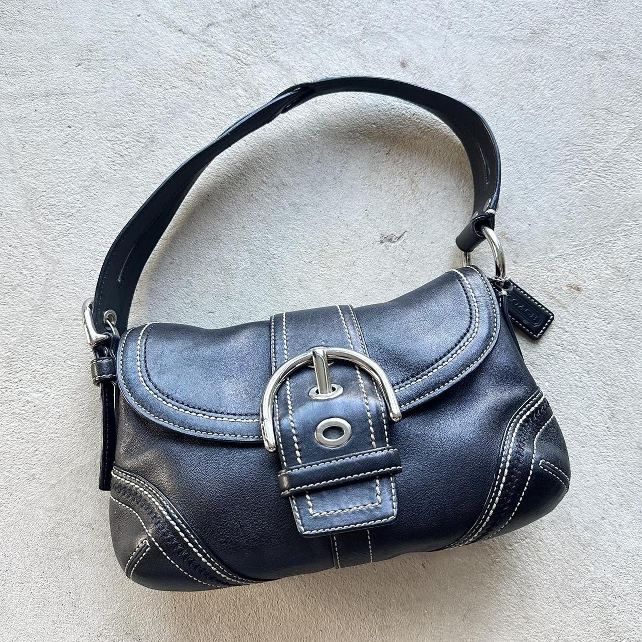 Vintage Y2K Coach Black Mini Soho Leather Shoulder Bag