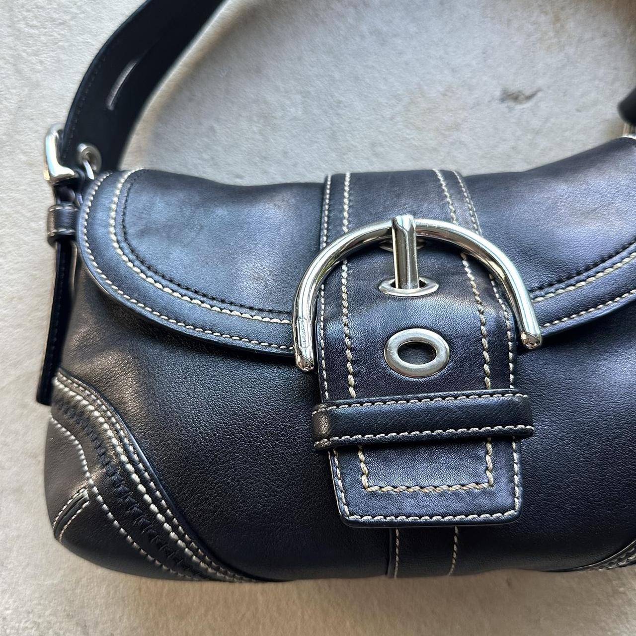 Vintage Y2K Coach Black Mini Soho Leather Shoulder Bag