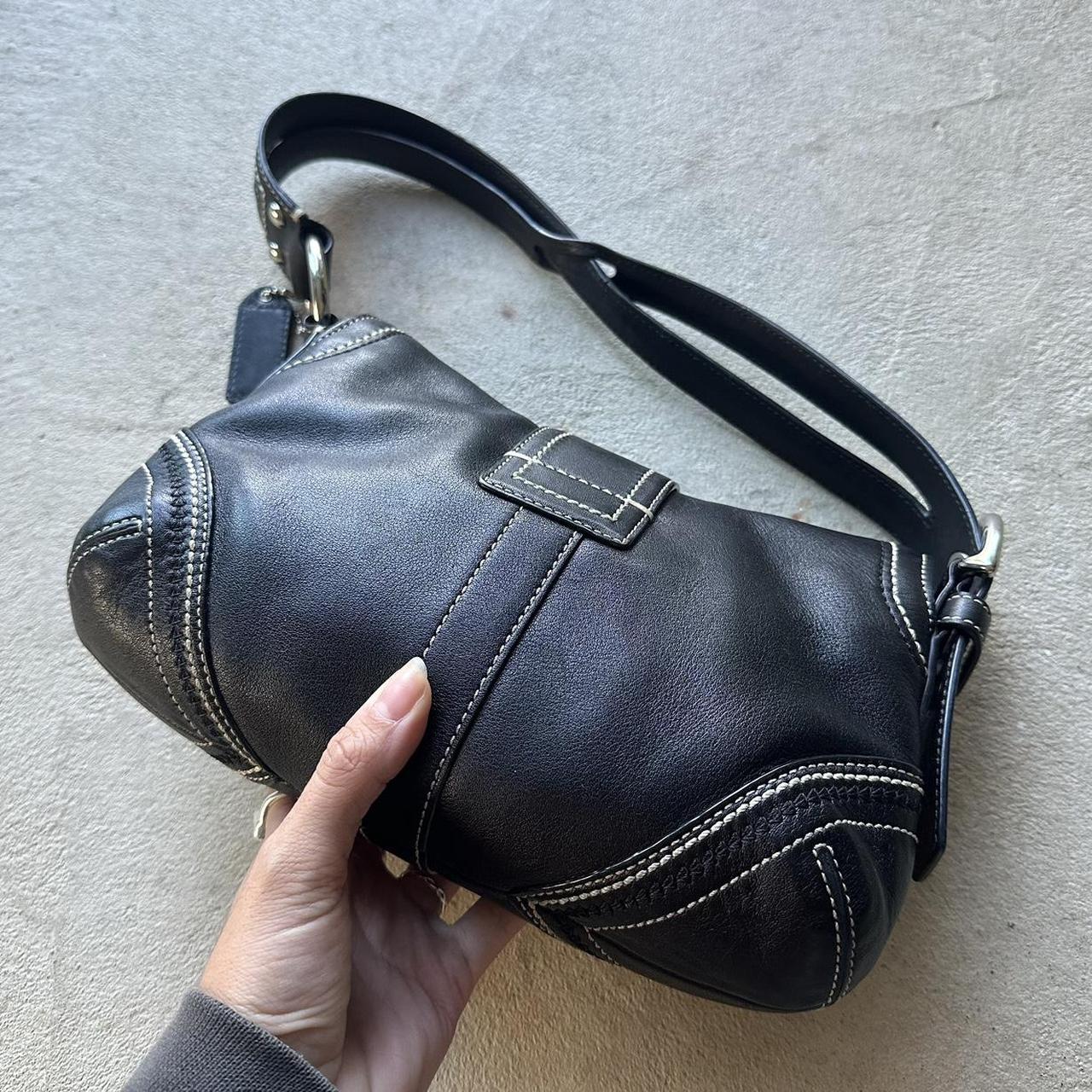 Vintage Y2K Coach Black Mini Soho Leather Shoulder Bag