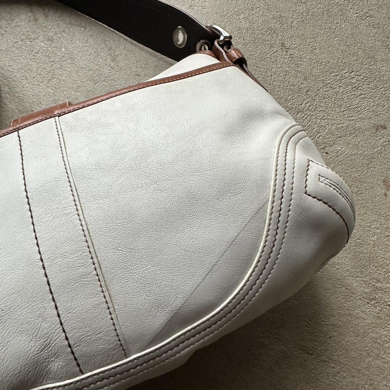 Vintage Y2K Coach White Leather Soho Shoulder Bag