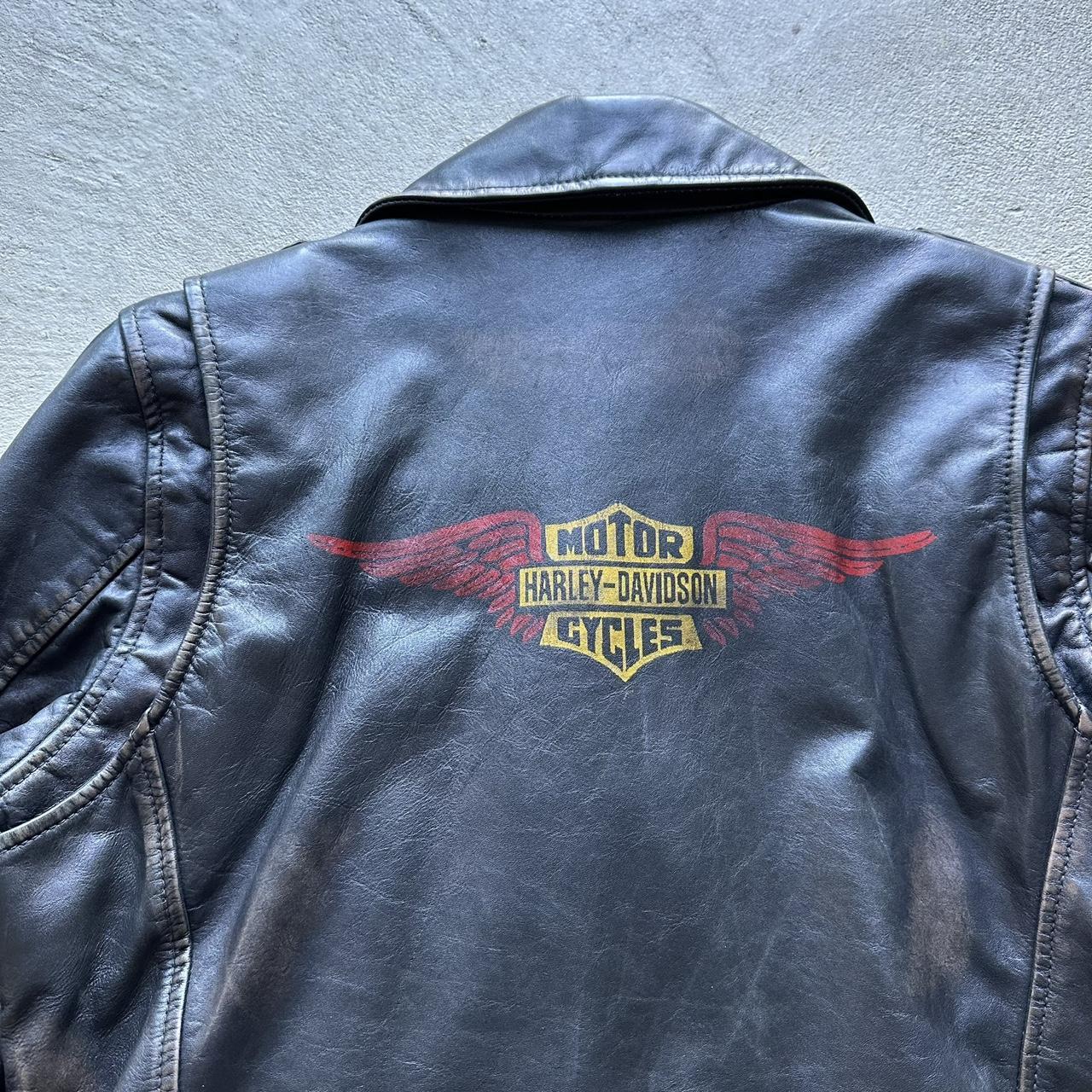 Vintage Harley Davidson Leather Motorcycle Jacket - M