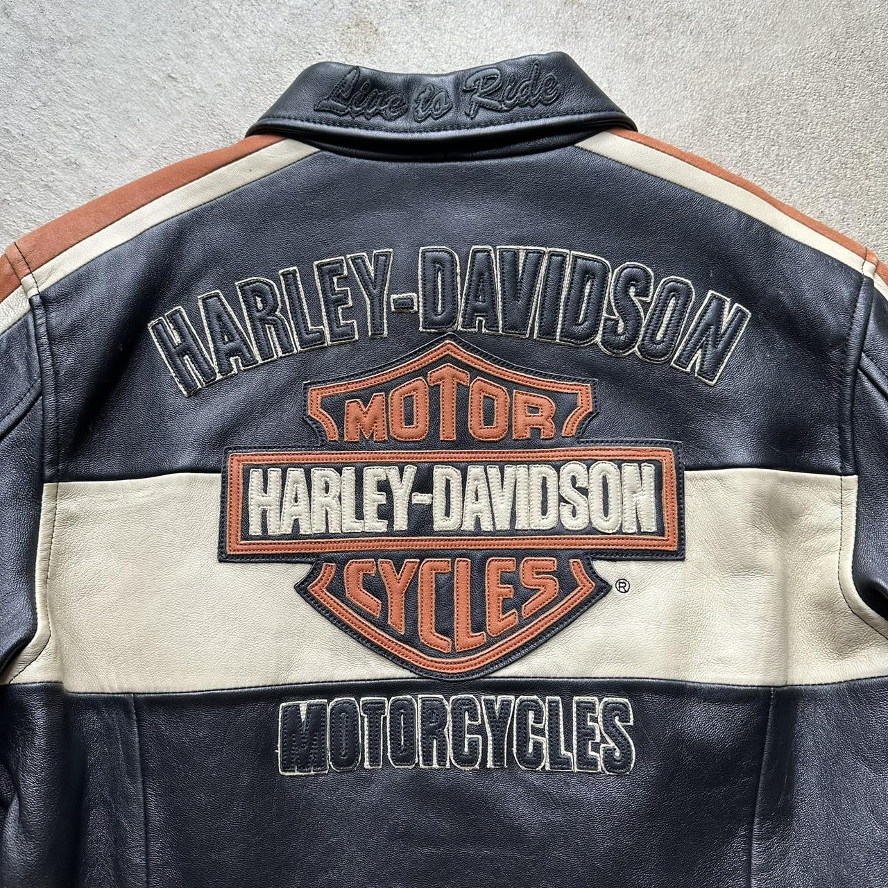 Rare Vintage Harley Davidson Leather Motorcycle Jacket - L