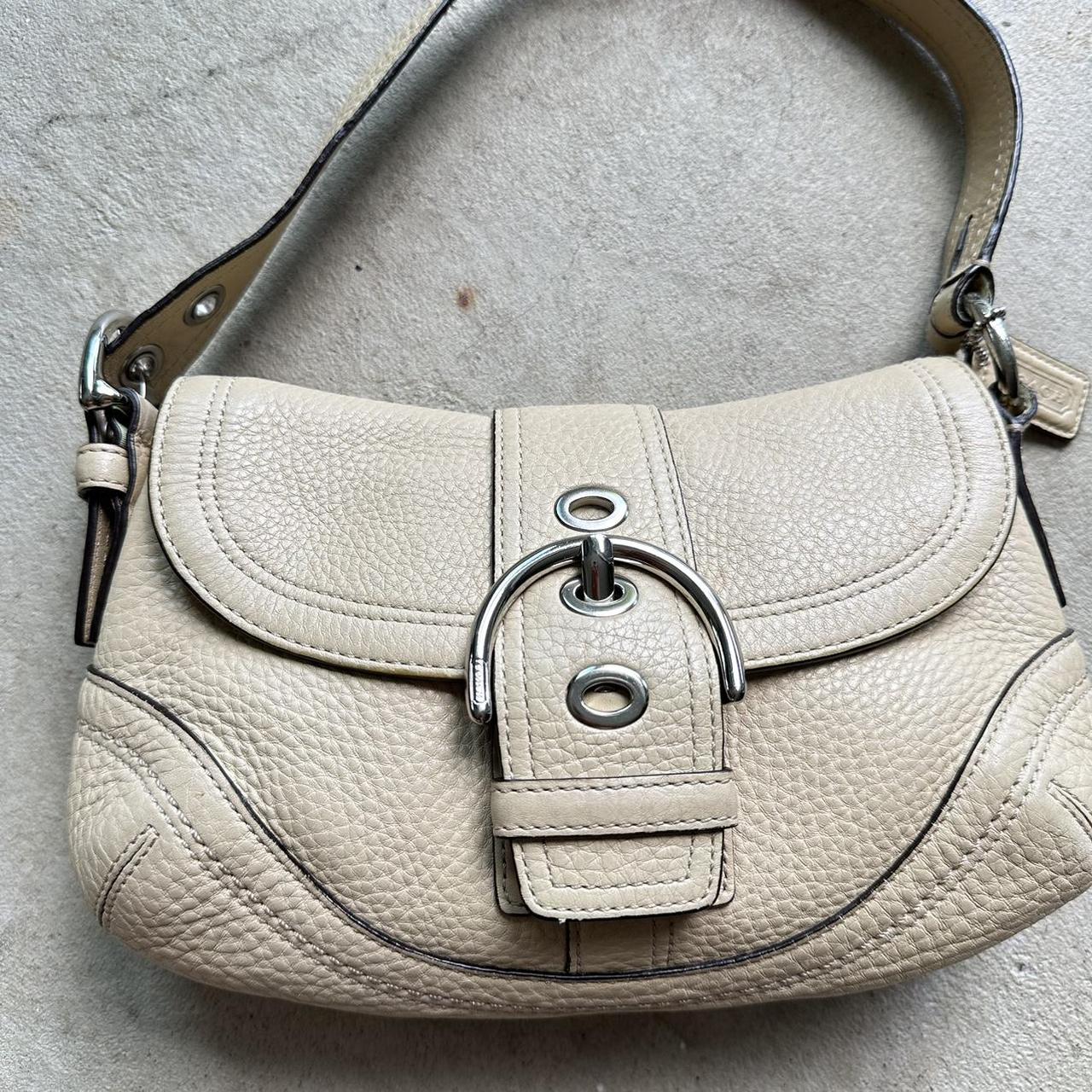 Vintage Y2K Coach Cream Mini Leather Soho Shoulder Bag