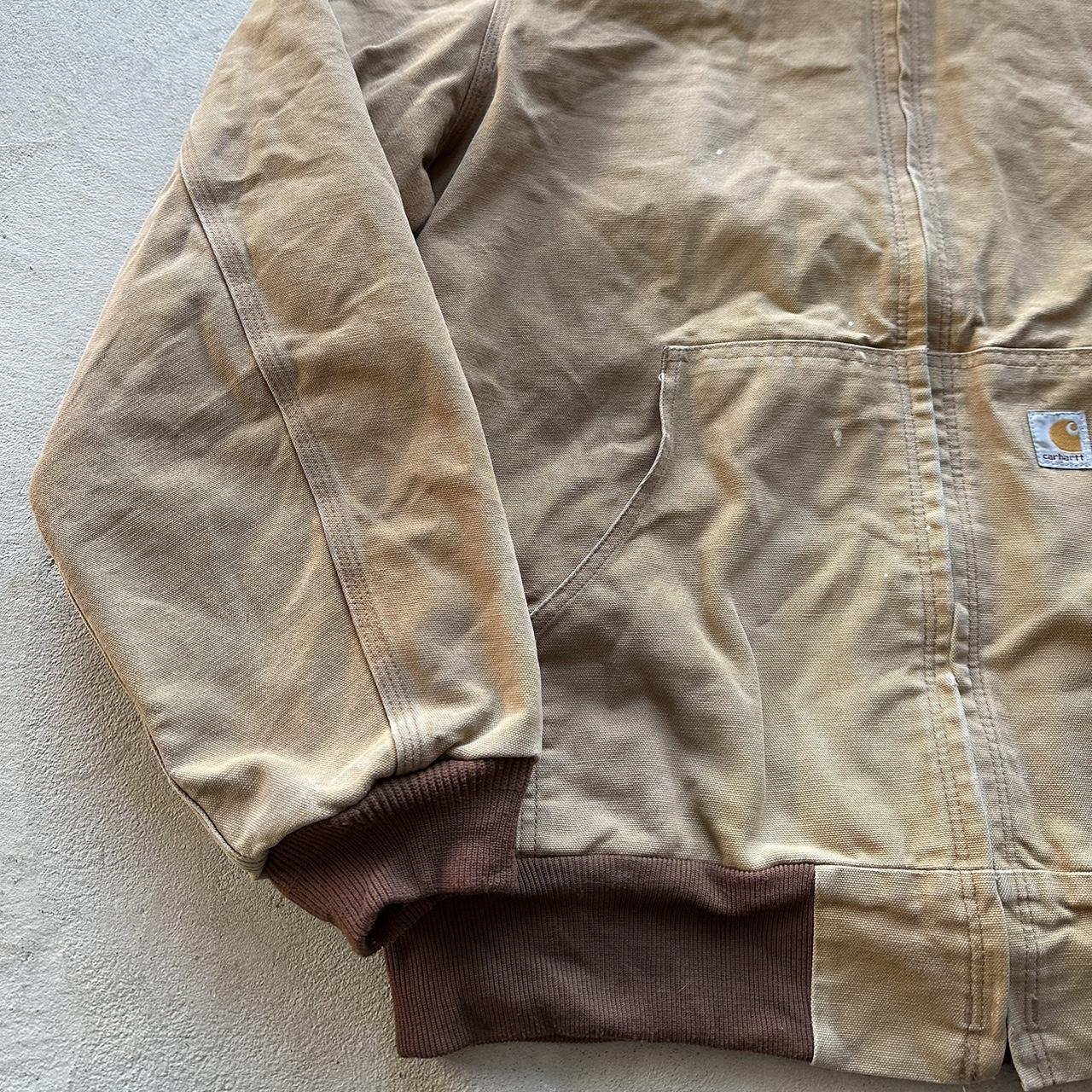 Vintage Carhartt Faded Tan Hooded Jacket - L