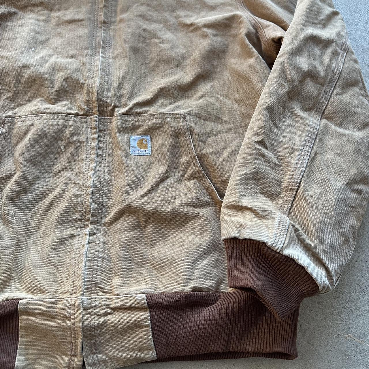 Vintage Carhartt Faded Tan Hooded Jacket - L