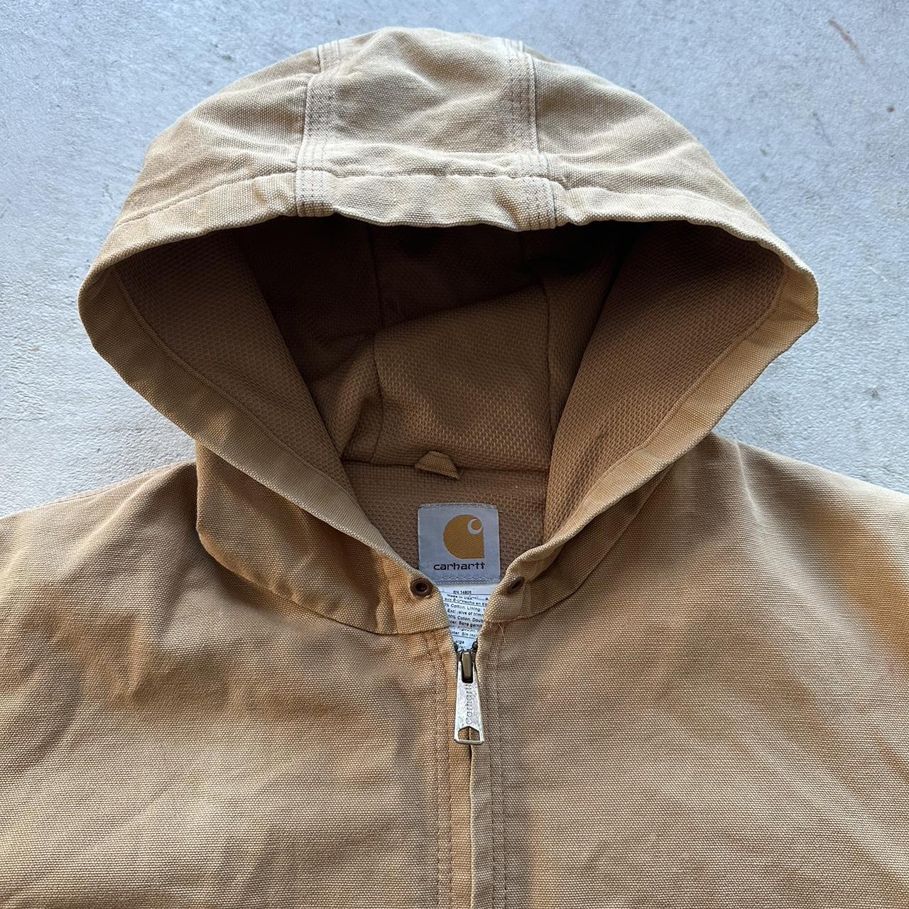 Vintage Carhartt Faded Tan Hooded Jacket - L