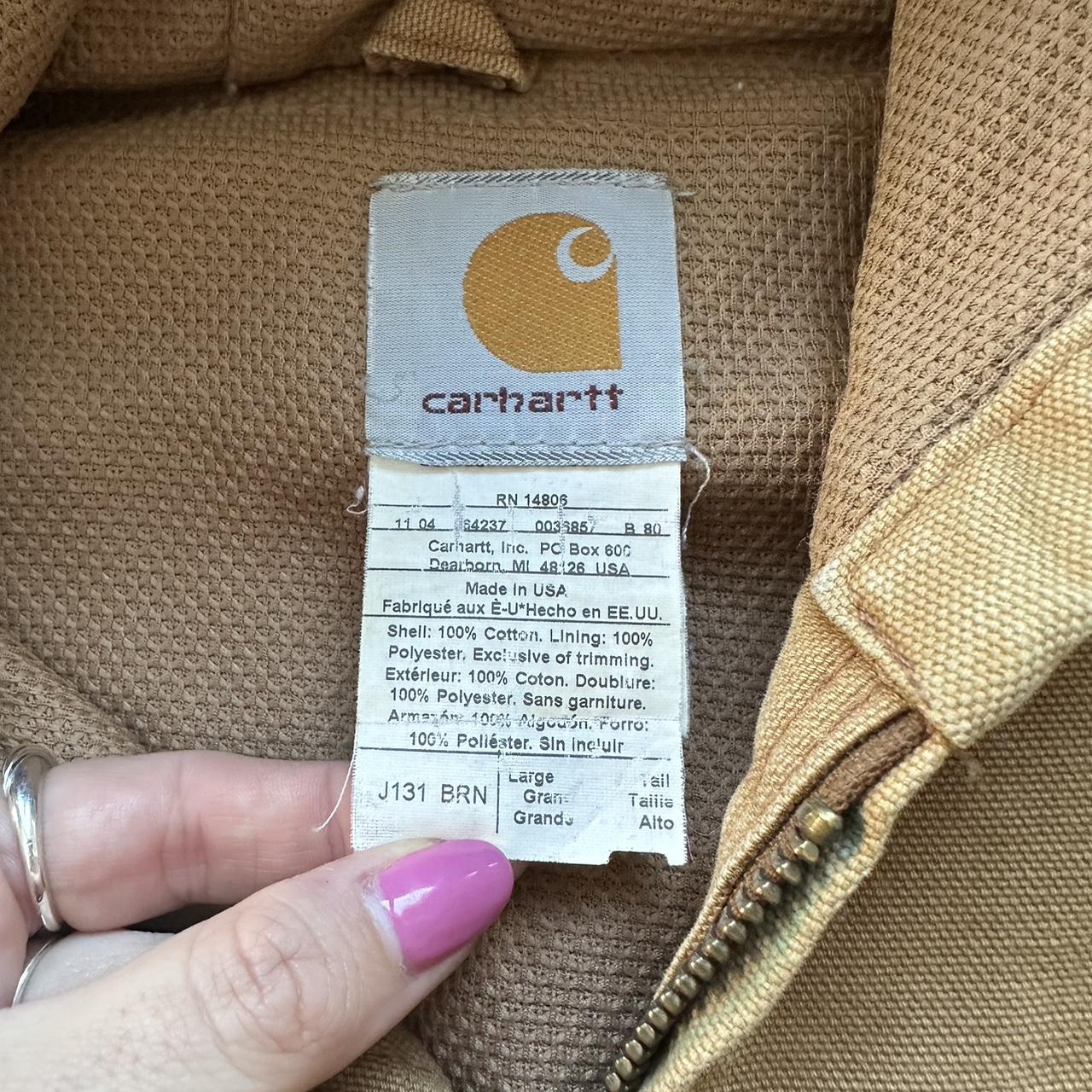 Vintage Carhartt Faded Tan Hooded Jacket - L