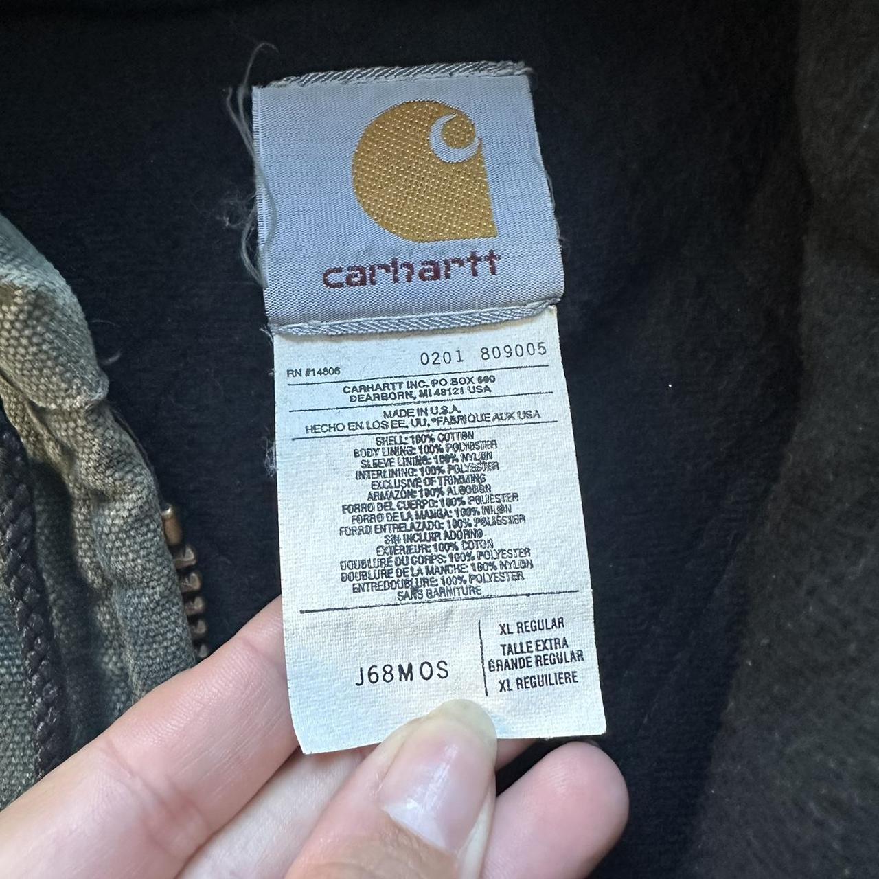 Vintage Carhartt Faded Green Hooded Jacket - XL