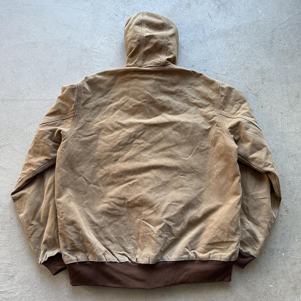 Vintage Carhartt Faded Tan Hooded Jacket - L