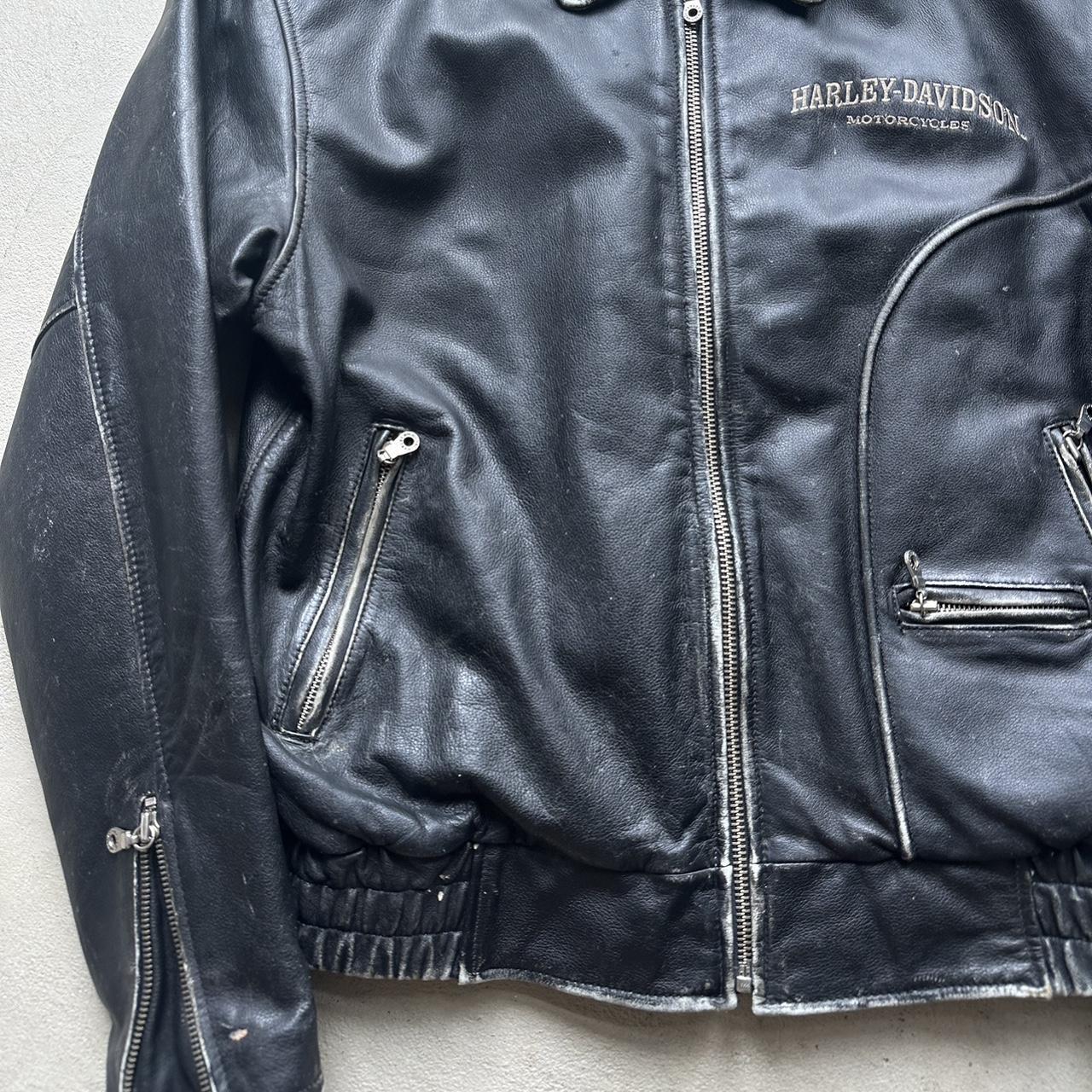 Vintage Harley Davidson Leather Motorcycle Jacket - M