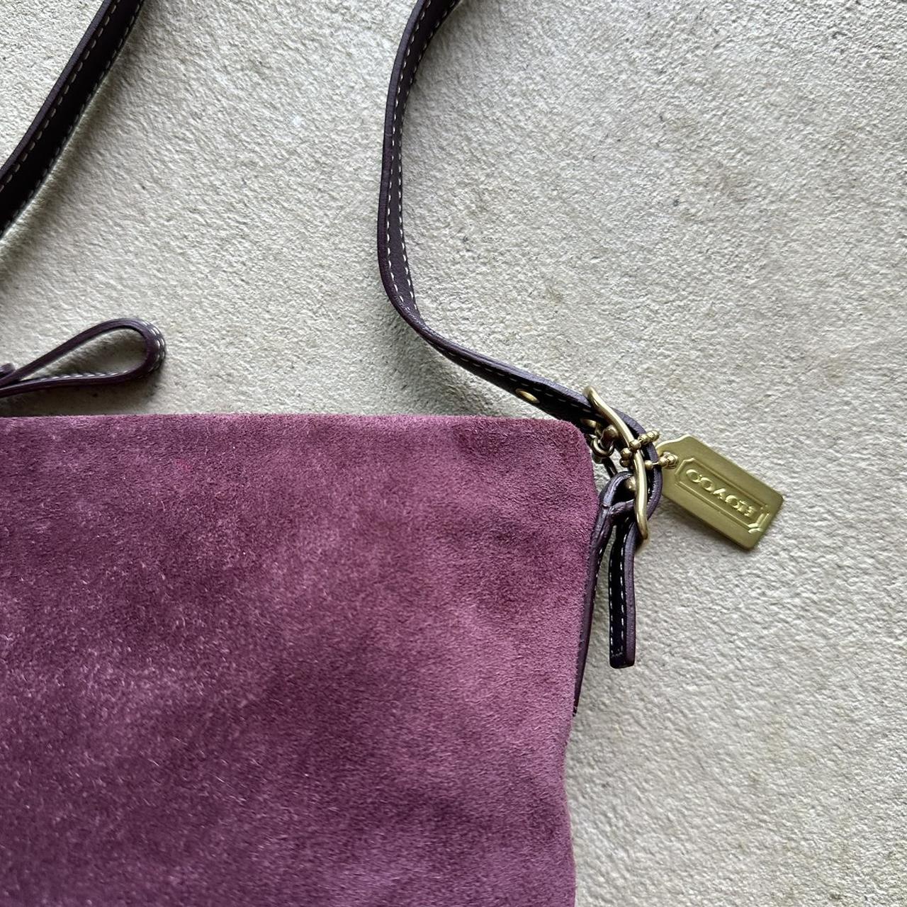 Vintage Y2K Coach Plum Suede Mini Handbag