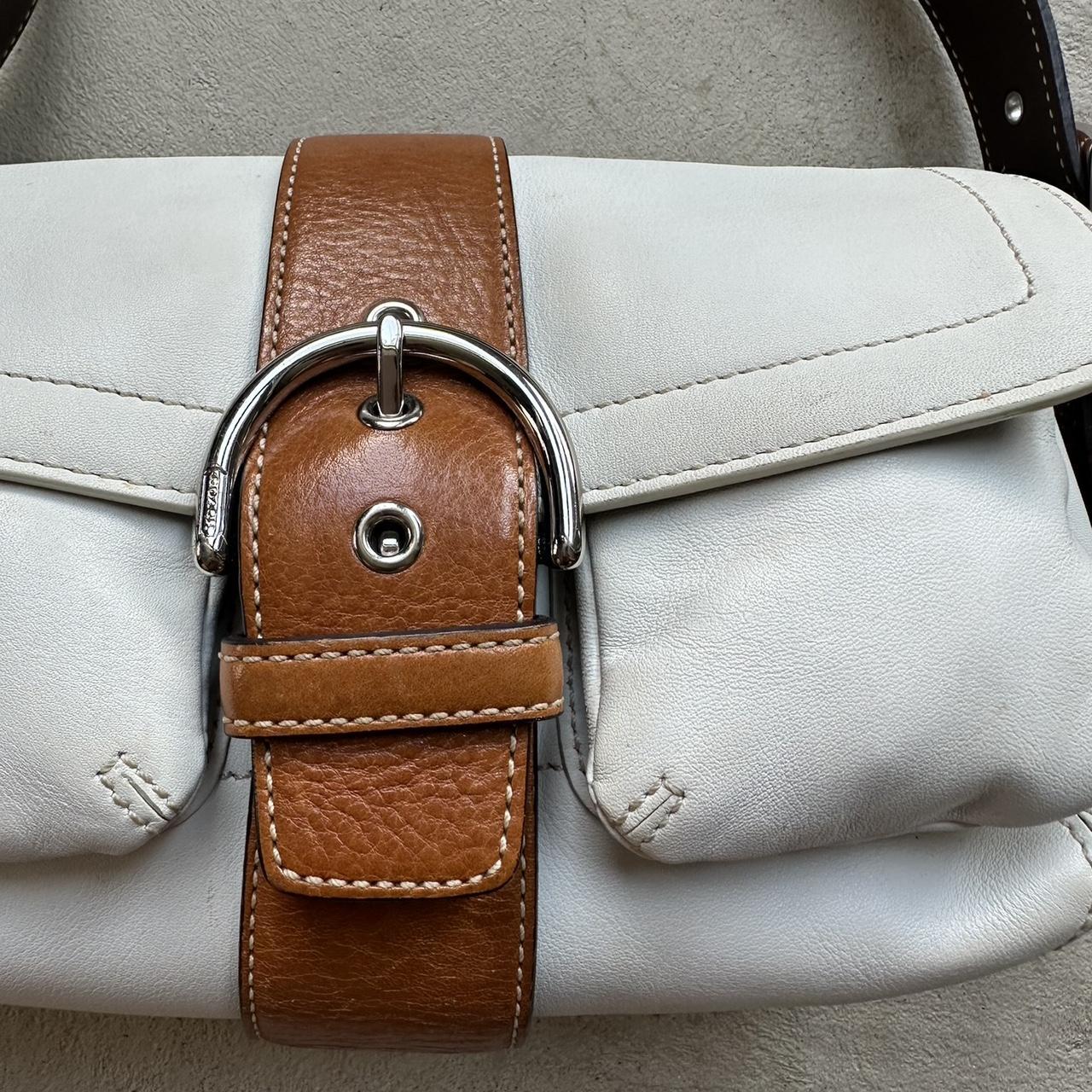 Vintage Y2K Coach White Mini Leather Square Soho Shoulder Bag