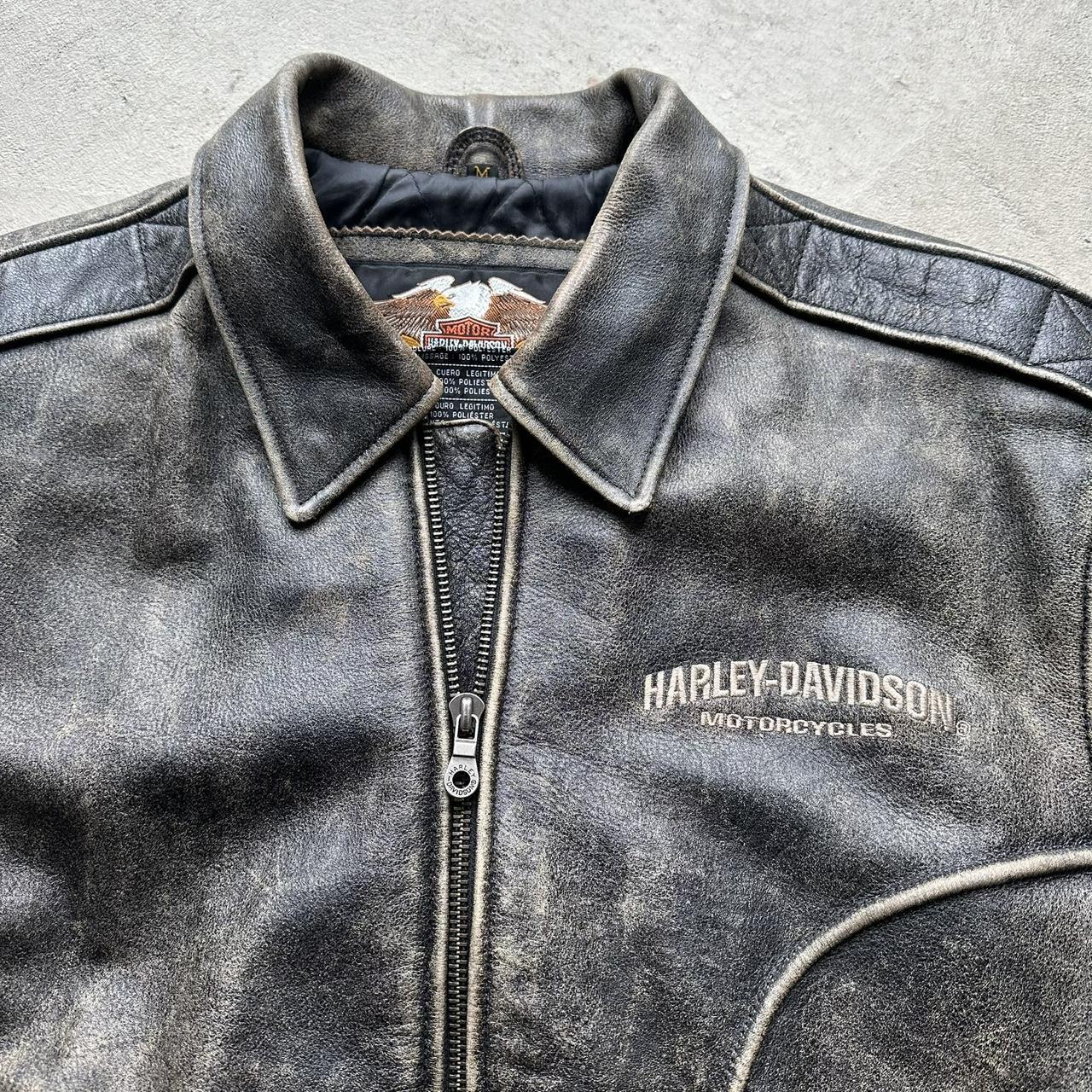 Vintage Harley Davidson Leather Motorcycle Jacket - M