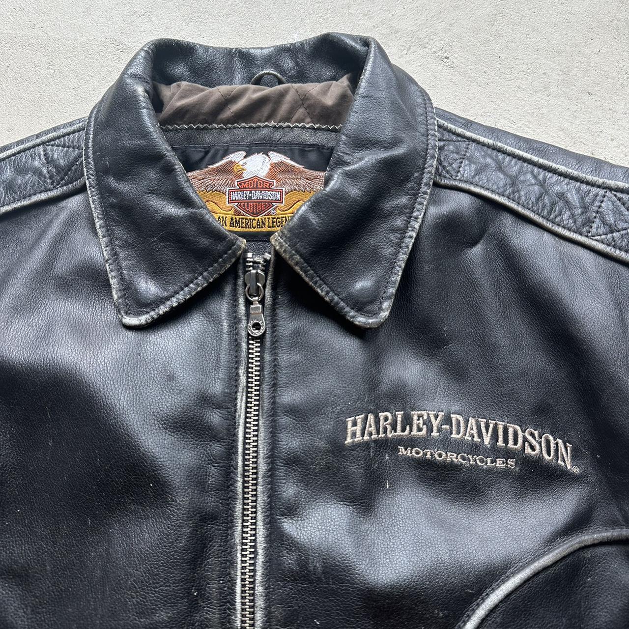 Vintage Harley Davidson Leather Motorcycle Jacket - M