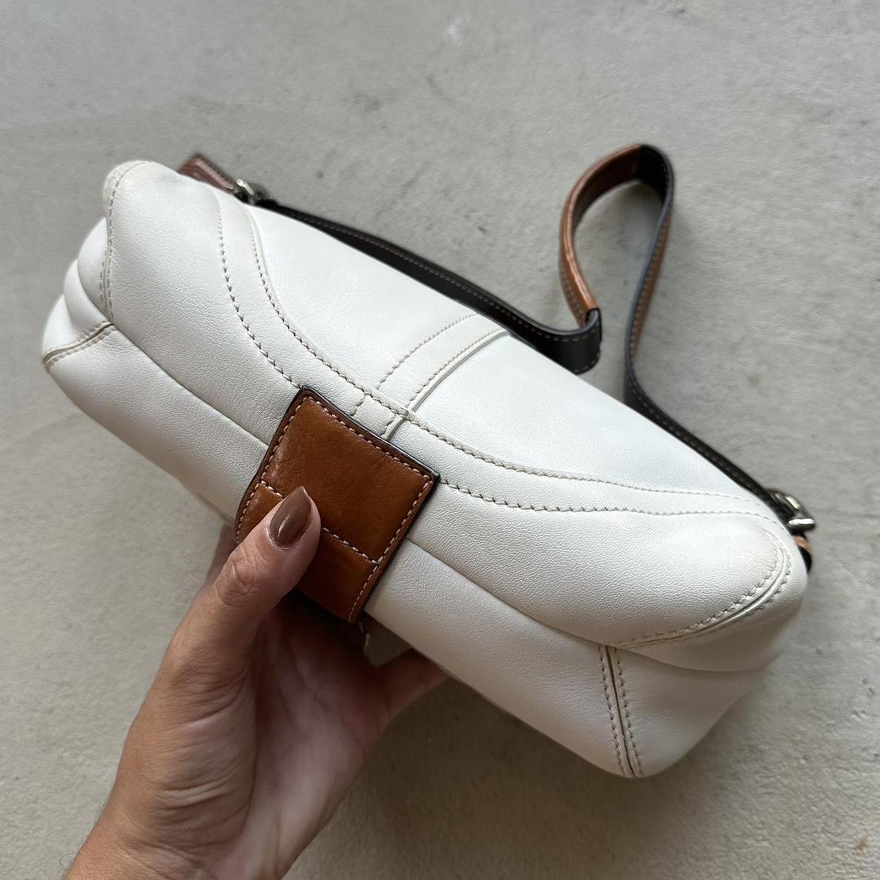 Vintage Y2K Coach White Mini Leather Square Soho Shoulder Bag