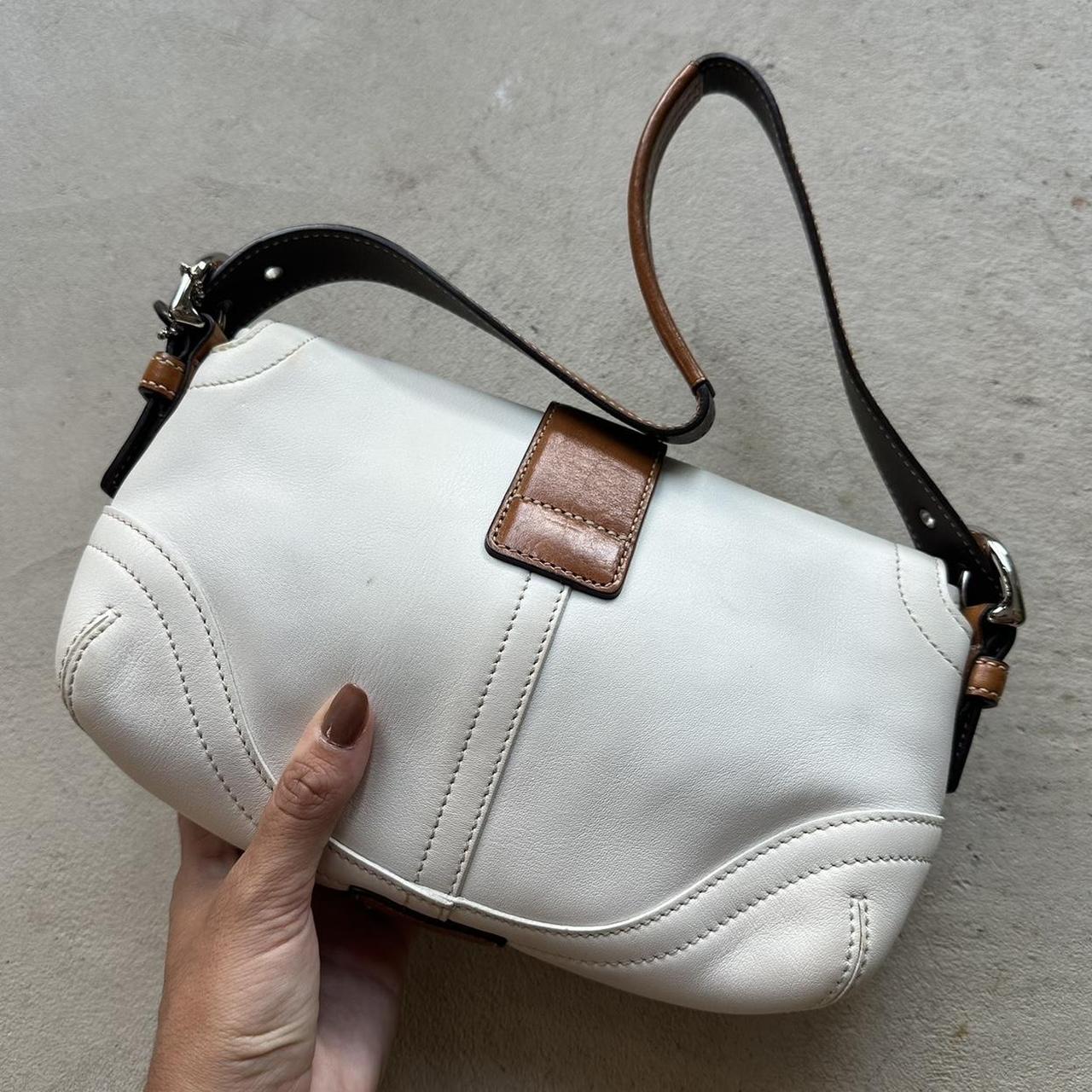 Vintage Y2K Coach White Mini Leather Square Soho Shoulder Bag