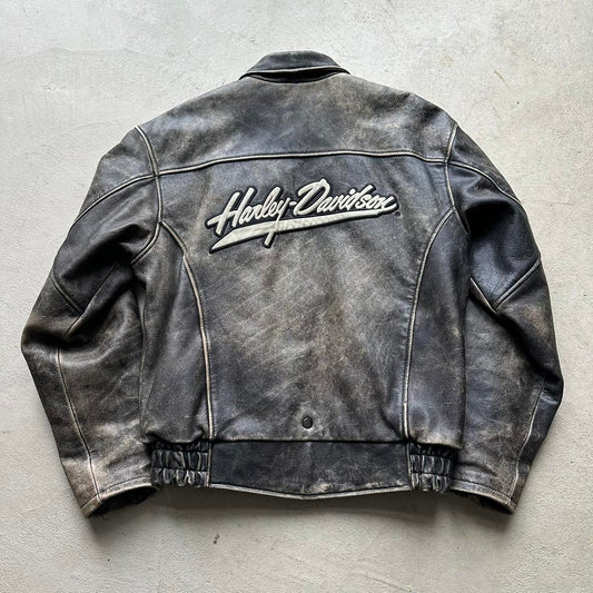 Vintage Harley Davidson Leather Motorcycle Jacket - M