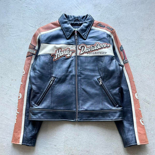 Rare Vintage Harley Davidson Leather Motorcycle Jacket - L