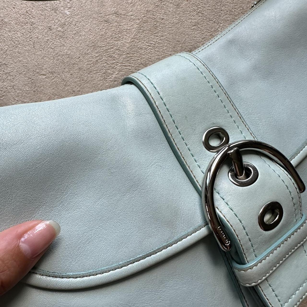 Vintage Y2K Coach Light Blue Leather Soho Shoulder Bag