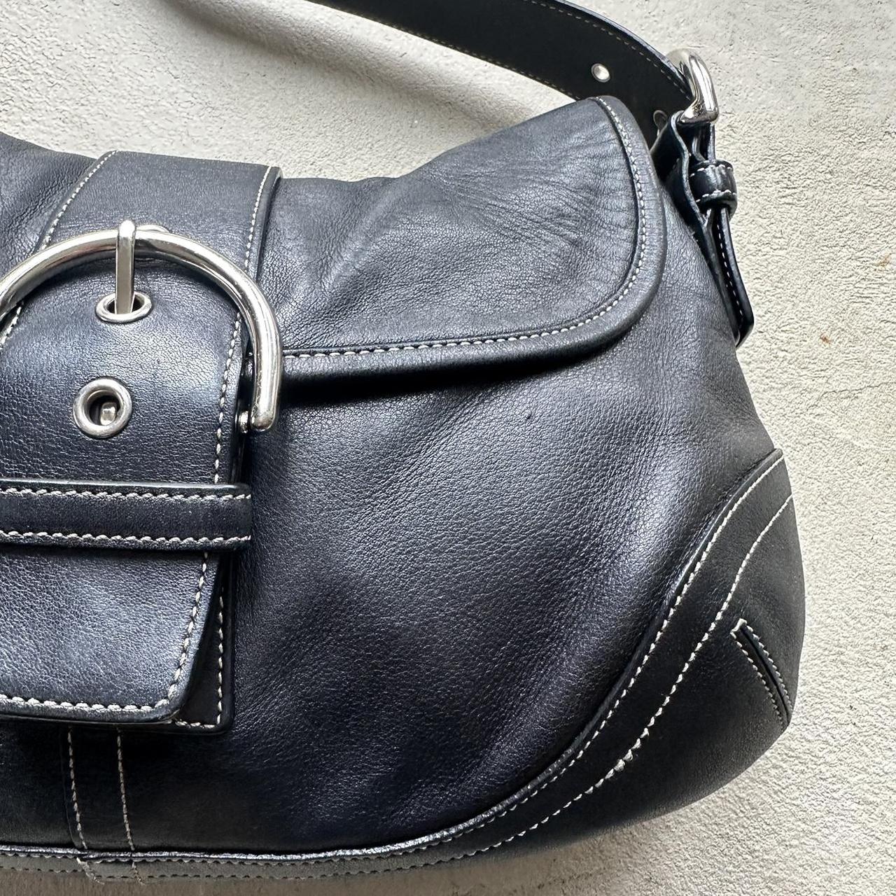 Vintage Y2K Coach Black Leather Soho Shoulder Bag