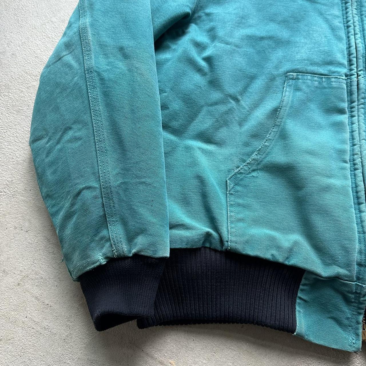 Rare Vintage Carhartt Aqua Blue Hooded Jacket - L