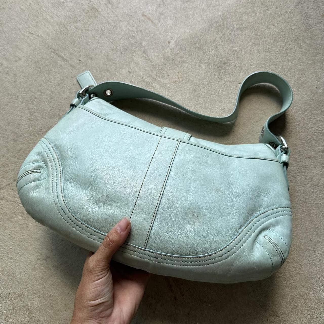 Vintage Y2K Coach Light Blue Leather Soho Shoulder Bag