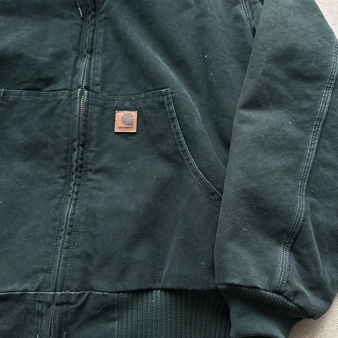 Rare Vintage Carhartt Forest Green Hooded Jacket - XL