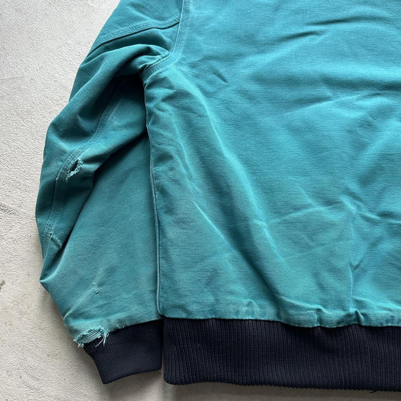 Rare Vintage Carhartt Aqua Blue Hooded Jacket - L