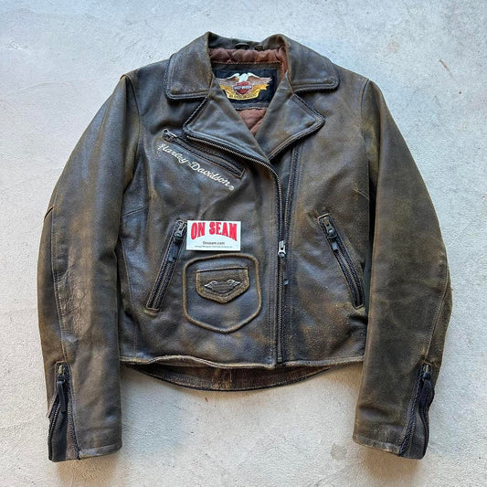 Vintage Harley Davidson Leather Motorcycle Jacket - XS