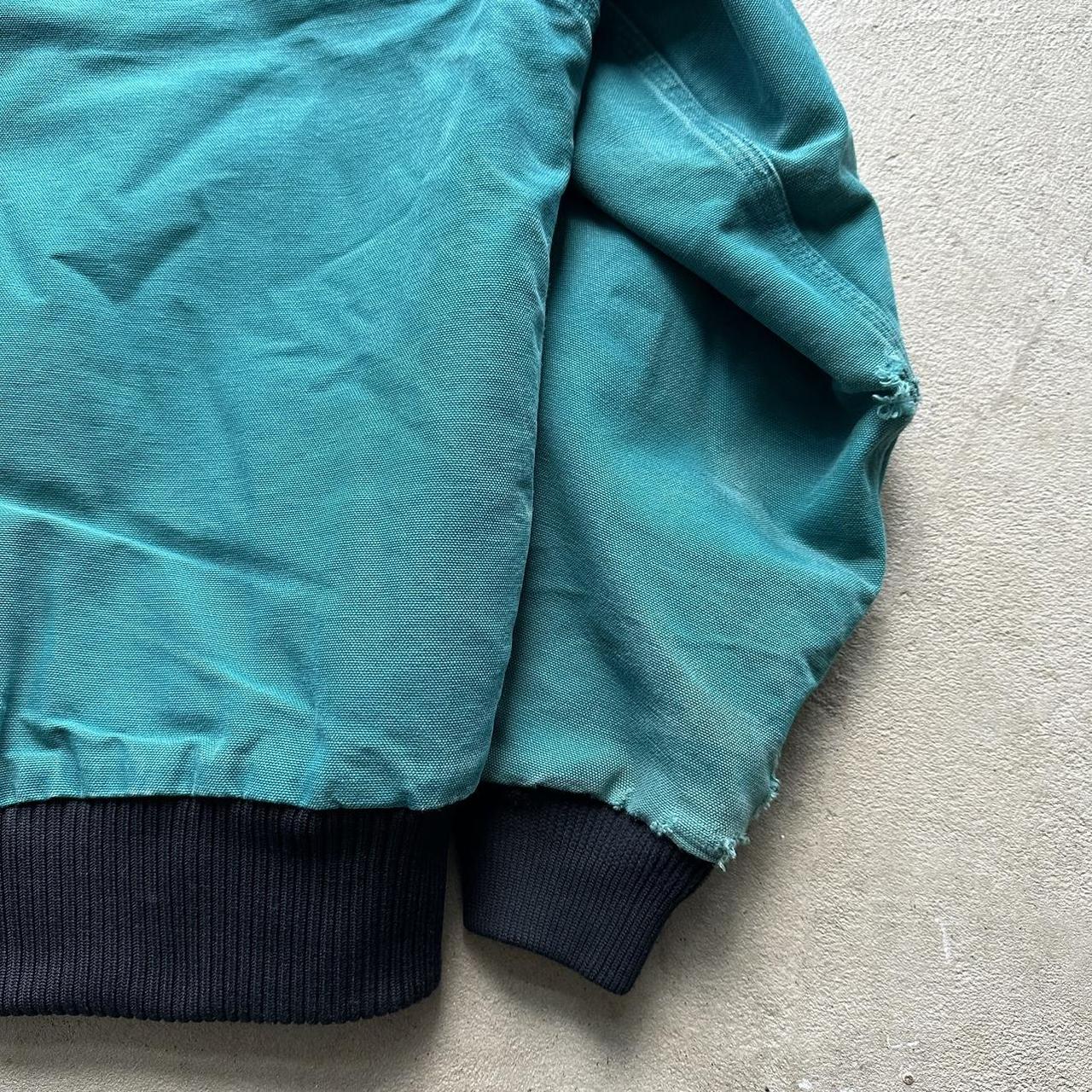 Rare Vintage Carhartt Aqua Blue Hooded Jacket - L