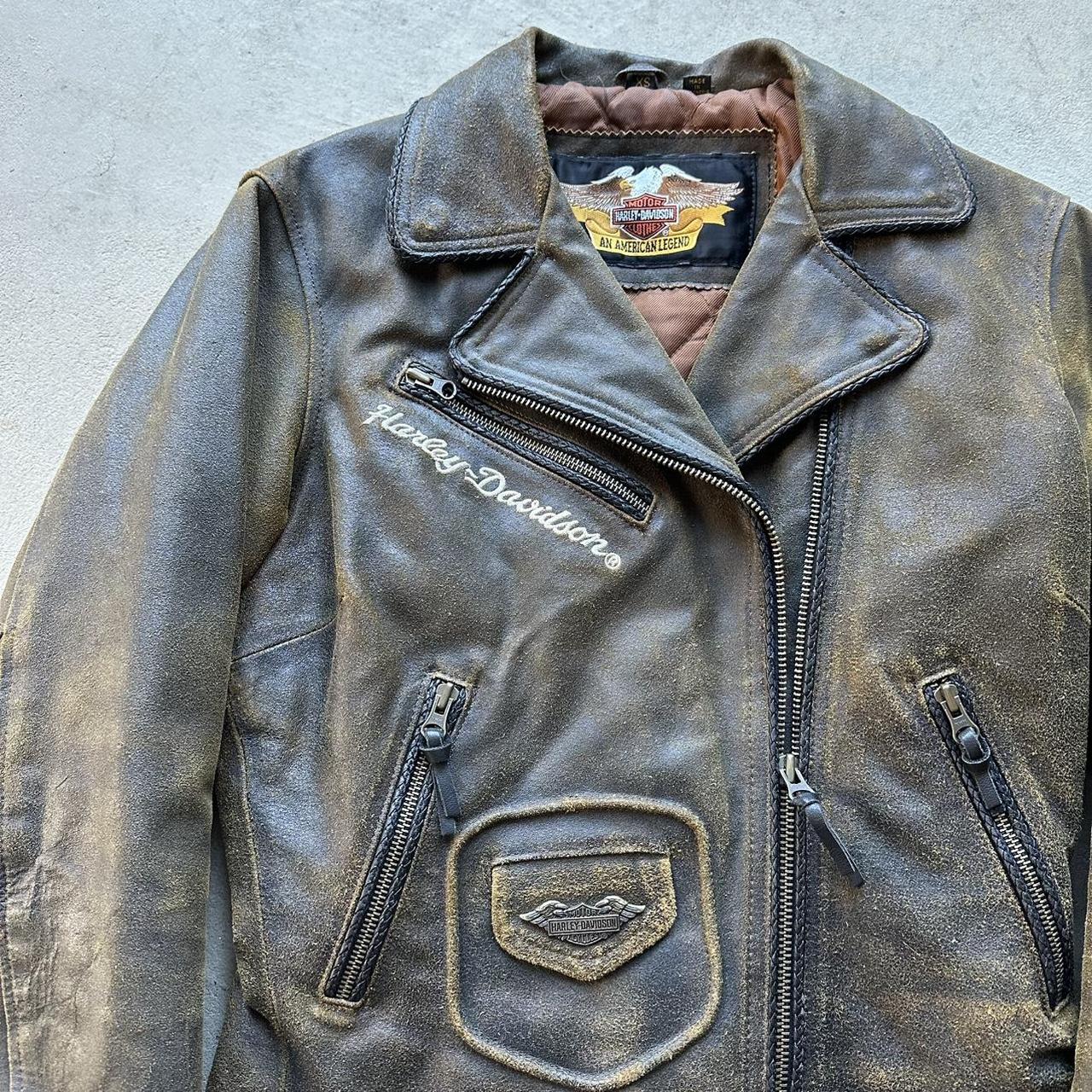 Vintage Harley Davidson Leather Motorcycle Jacket - XS