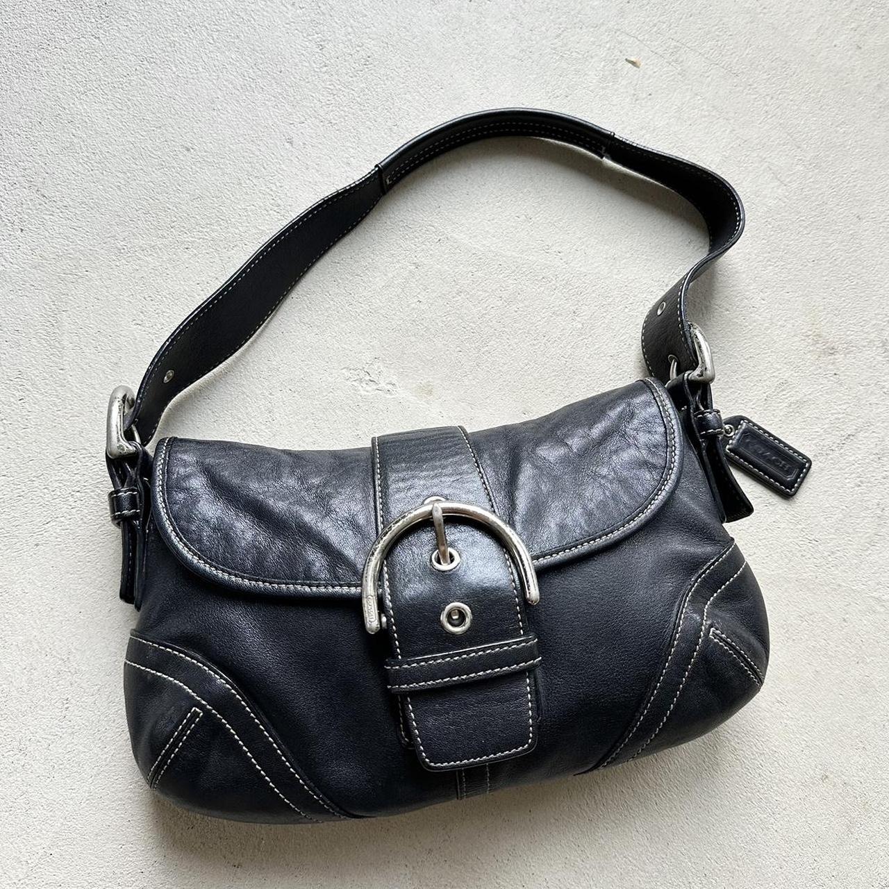 Vintage Y2K Coach Black Mini Soho Leather Shoulder Bag