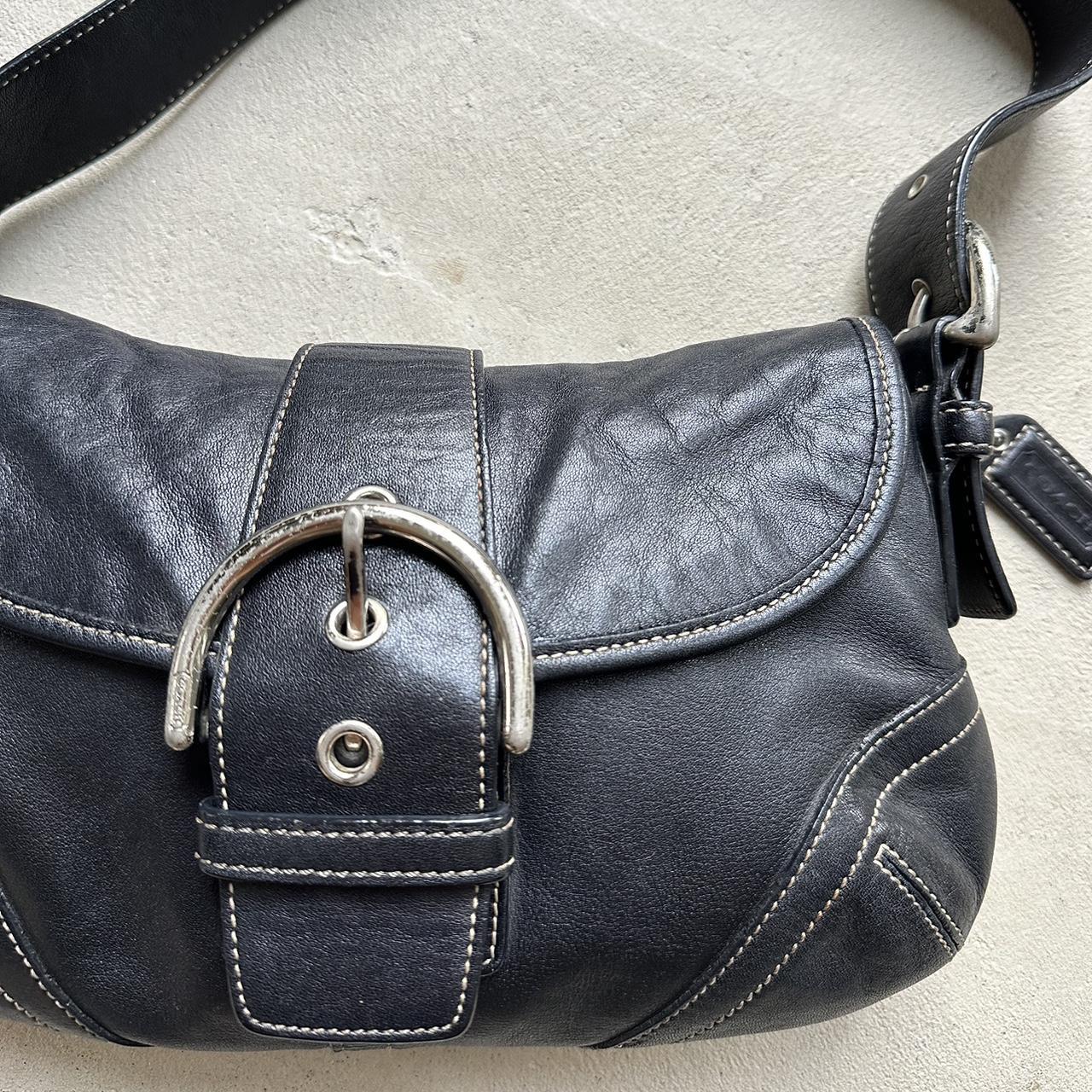 Vintage Y2K Coach Black Mini Soho Leather Shoulder Bag