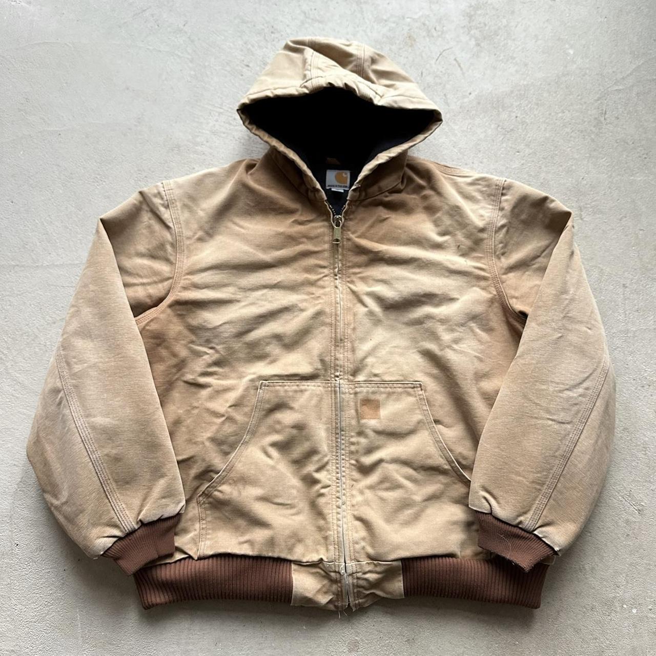 Vintage Carhartt Faded Tan Hooded Jacket - xl