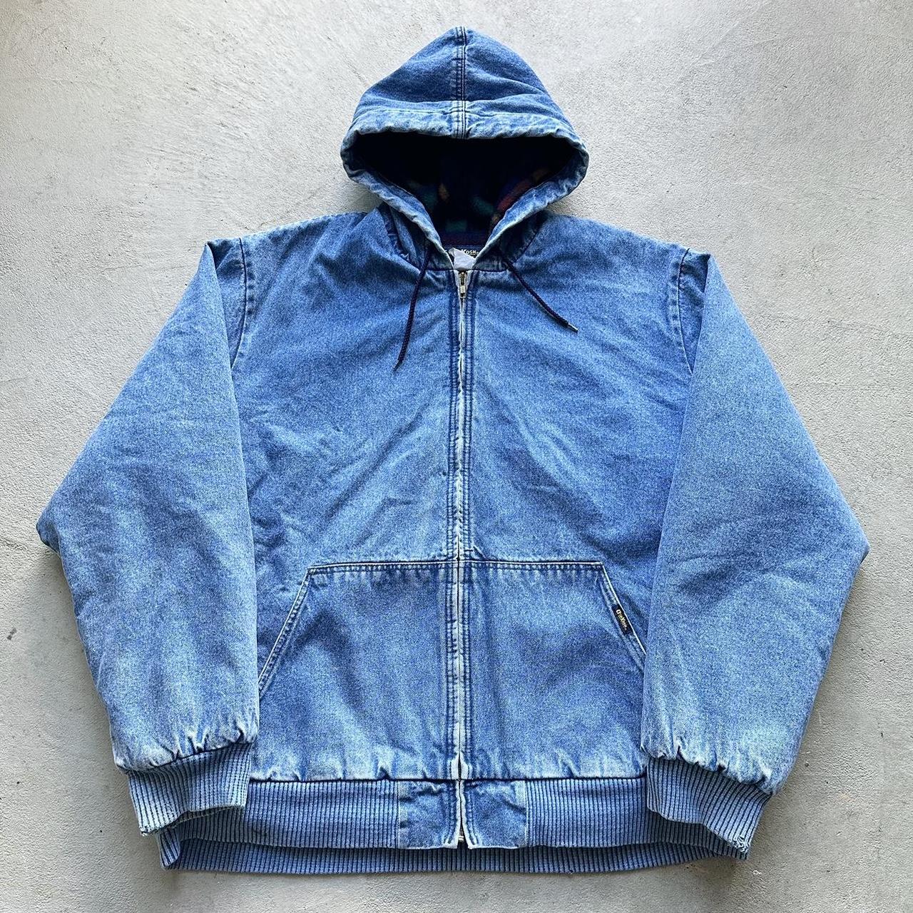 Vintage Carhartt Style Denim Hooded Jacket - XL